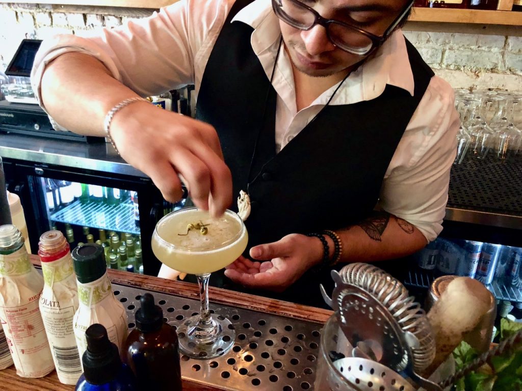 Salvador garnishes the 131 at The Warren in New York's Greenwich Village